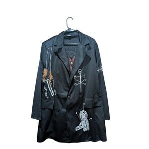 Voodoo Dude Spirit Costume Mens  Med. Jacket W/Attached Vest Only. Monkey Feet
